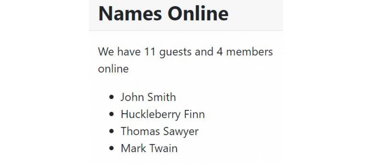 آمار کابران آنلاین مهمان و عضو با لیست اسامی