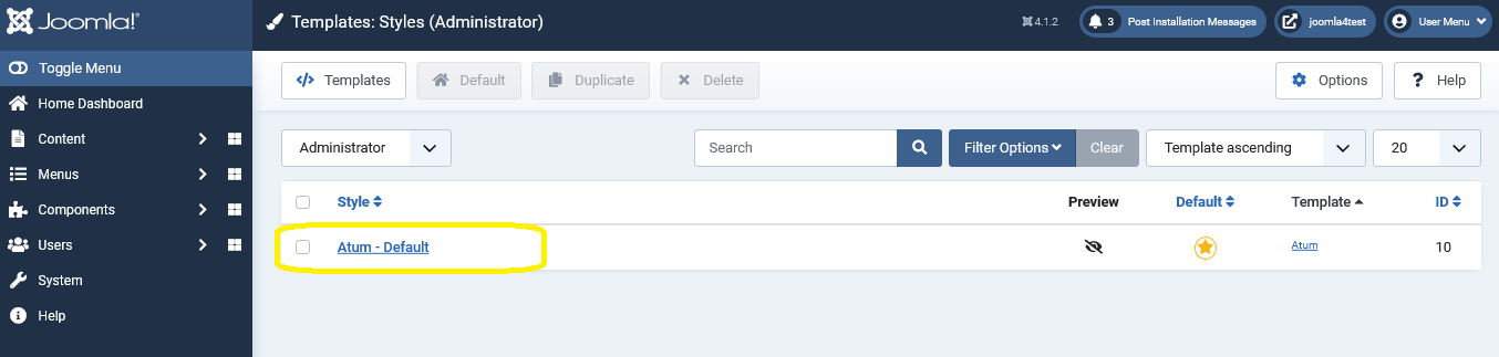 ادمین جوملا 4